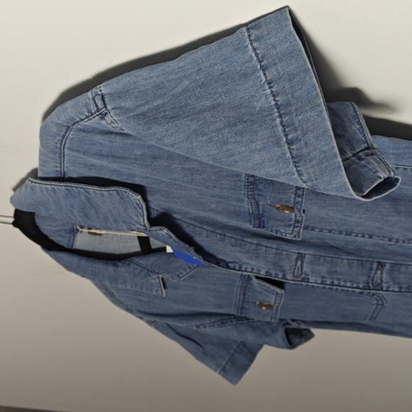 DL1961 NWT Premium Denim Alba Rolled Cuff Short Sleeve Belted Jumpsuit Size Sm - Picture 8 of 16